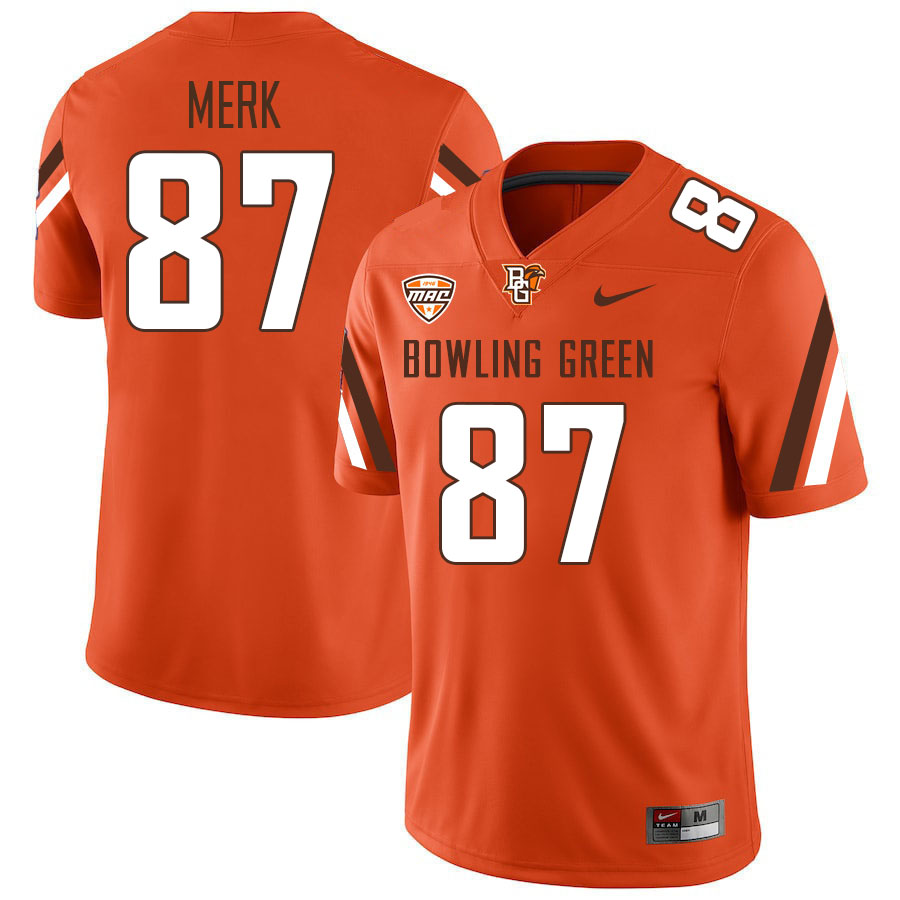 Bowling Green Falcons #87 Jared Merk College Football Jerseys Stitched Sale-Orange